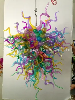 

Multi Color Crystal Handmade Blown Glass Chain LED Chandelier