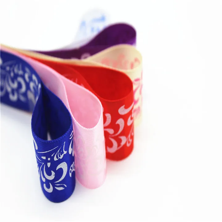 6 2.5cmx50Yard Blue And White Porcelain Printing Ribbon Fabric Wedding Party Supplie Handmade Satin Ribbon Belt Hair Accessories