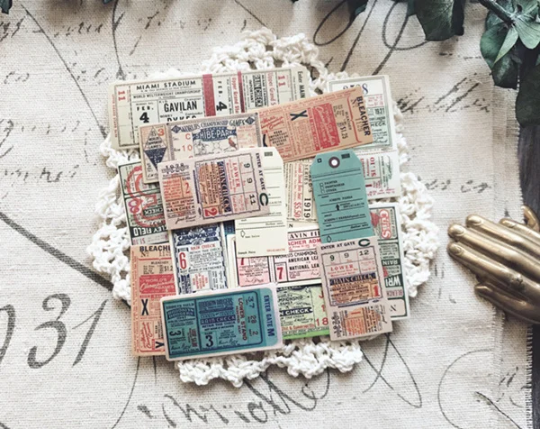 22Pcs//pack Vintage ticket stickers scrapbook DIY diary albums notebook decor ZF