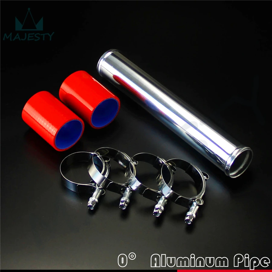 57mm 2.25''aluminum Turbo Intercooler Pipe Piping Tubing +red Silicon