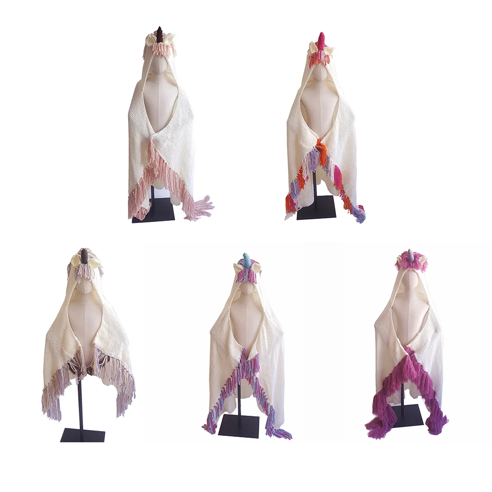 

One Piece Cloak Cape Drop Ship Retail New Design Horse Winter Windproof Baby Hats Scarf Fringe Kids Boys Girls