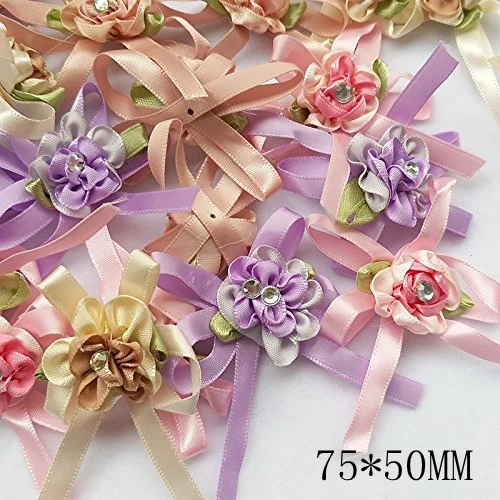 Aliexpresscom  buy 20pcs satin ribbon flowers bow wleaf rhinestone