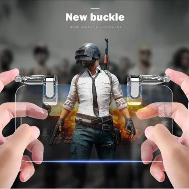 

Metal Smart Phone Mobile Game trigger For PUBG Mobile Game Controller L1R1 Joystick Fire Button For iphone Android Smartphone