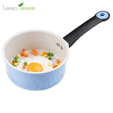 Mini 16 cm Sauce Pan Lemorange Nicht-stick Glasabdeckung Medizinische Stein Beschichtung Milch Topf Praktische Küche Kochtopf TQQ0027
