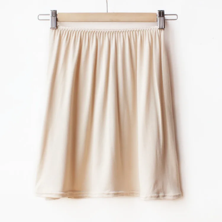 40cm 70cm Women Modal Loose Summer Half Slips Solid Petticoat Breathable Underskirt Black White Nude Soft Wear 200-A811