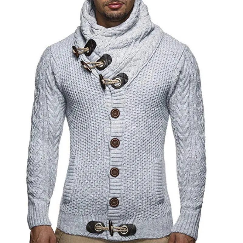 #Special Offers 2018 Autumn Winter Sweater Cardigan Men Brand Casual Slim Sweaters Male Warm Thick Hedging Turtleneck Sweater 3XL