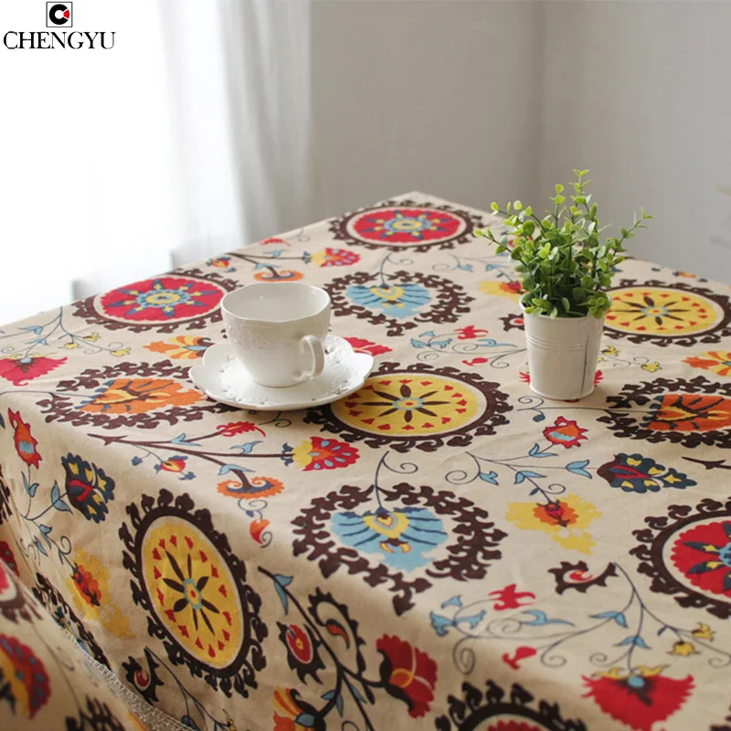 Modern Rural Embroidered Tea Table Cloth Home Decoration Tablecloth