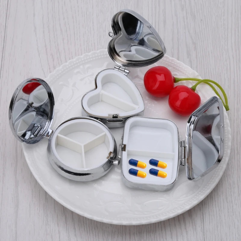 

1PC Pillbox Medicine Container Key Chain Tablet Storage Case Key Ring Pill