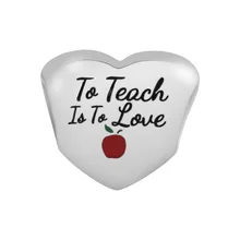 Fandola Fit Berloque талисманы браслет 925 пробы серебро научить это любовь сердце Шарм бусины оригинальные серебряные ювелирные изделия браслеты