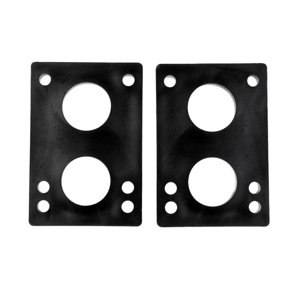 Pair of 8mm Thick PE Riser Shock Pads + 8 Pairs of Carbon Steel Bolts Nuts for Skateboard Longboard