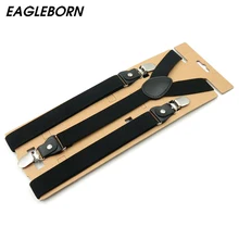 Подтяжки мужские подтяжки для женщин джинсы брюки с зажимом подтяжки Эластичные подтяжки черный белый одежда аксессуары