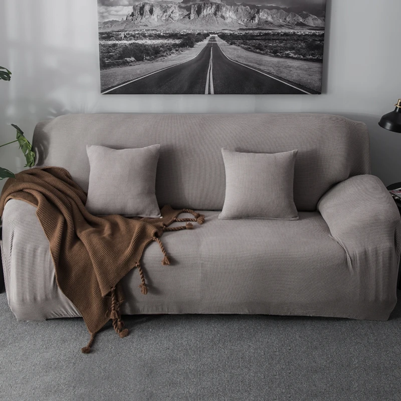 Purple/gray/white/black Solid Color Elastic Spandex Sofa Cover Universal Solid Color Stretch Couch Slipcover Funda Sofa