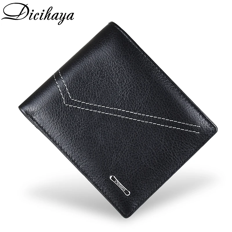 DICIHAYA حقيقية محفظة جلدية أزياء قصيرة Bifold الرجال محفظة عارضة Soild الرجال محافظ مع عملة جيب المحافظ الذكور محافظ