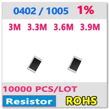ОМ 0402 F 1% 10000 шт. 3 М 3.3 М 3.6 М 3.9 М smd 1005 резистор