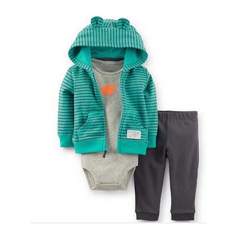 Новые модные зимние комплекты одежды для маленьких мальчиков, боди и штаны, комплект одежды, одежда для маленьких мальчиков, костюм для маленьких мальчиков 3-24 месяцев - Цвет: Небесно-голубой