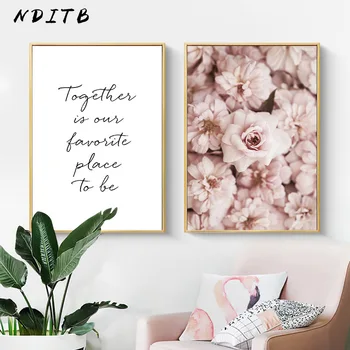 

Pink Rose Flower Canvas Art Poster Botanical Decorative Print Wall Painting Nordic Picture Living Room Scandinavian Home Decor
