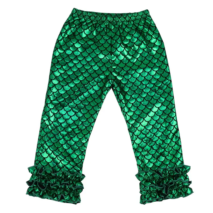 

Spring Mermaid Cute Ruffle Girls Pants Leggings Colorful Digital Printing Summer Autumn Style Child Leggings Mermaid Pants