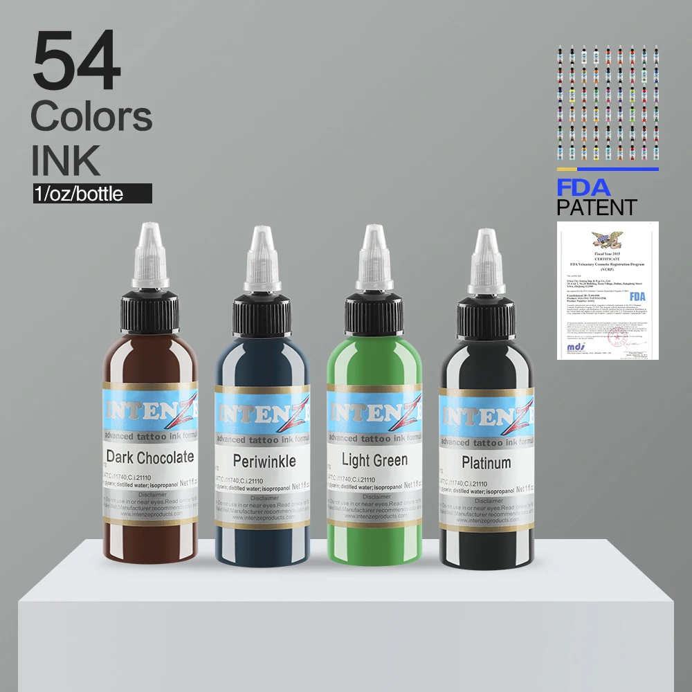 

54 Colors Professional Tattoo Ink Set Permanent Microblading Pigment Kit Tattoo & Body Art Supplies 1 Oz(30ML)/Bottle