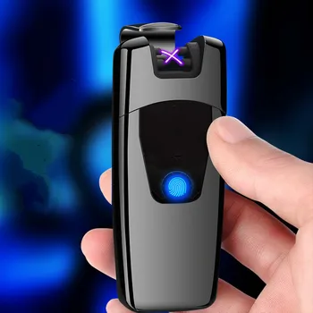 

Touch Sensitive Iron Man USB Double Arc Windproof Lighter Electronic Usb Charging Plasma Eletronic Pulse Cigarettes Lighters