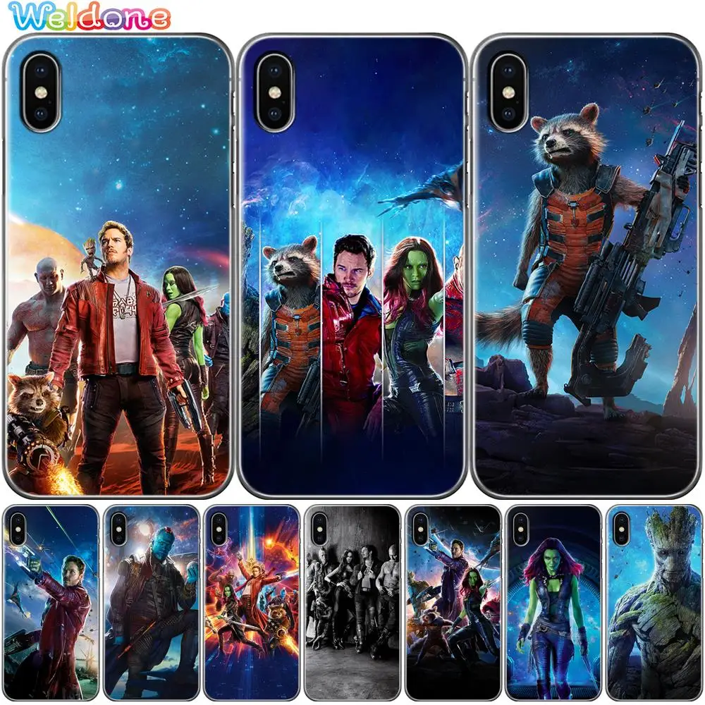 

Marvel Super-Heroes Avengers Star-Lord Groot Phone Case Cover For iPhone XS Max XR X 7 6s 8 Plus 5S SE case cover etui Coque