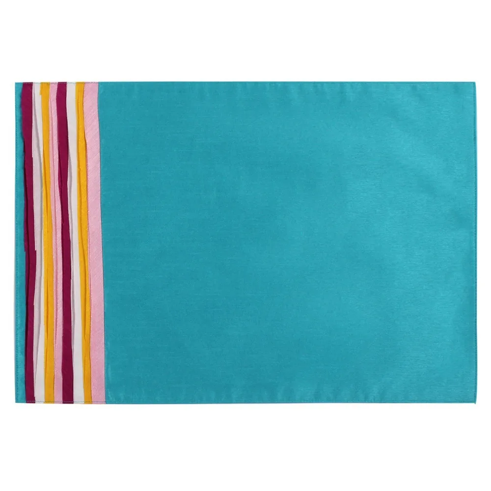Free Shipping 100 Polyester Rainbow Stripe Placemat Multicolor