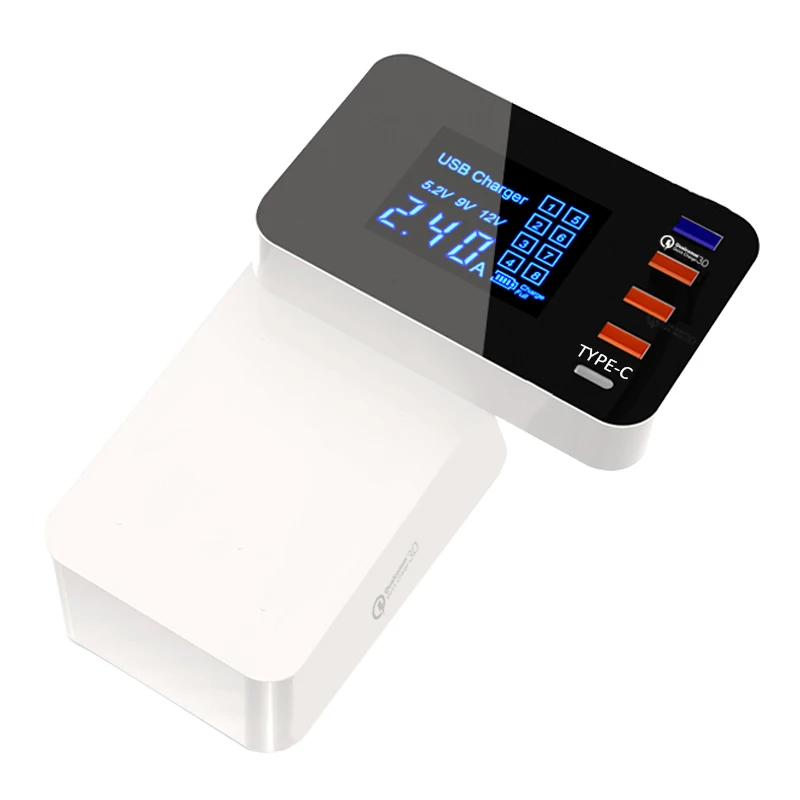 

iNGMAYA Foldable Mini USB Charger LED Show Quick Charge 3.0 Type C Fast Charging Station For iPhone Samsung Huawei Nexus Adapter