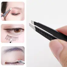 Портативный пинцет для бровей Черный Наклонный Пинцет из нержавеющей стали триммер зажим для ресниц снятие макияжа ручной инструмент