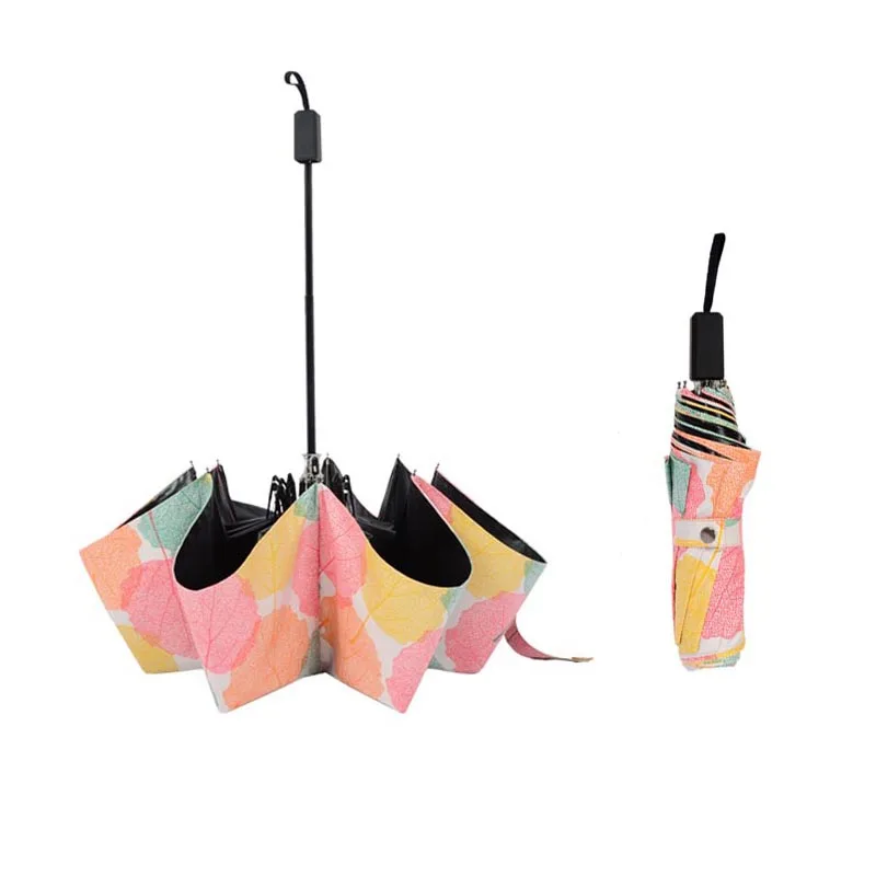 

Creative Ultra Light Folding Rain and Rain Dual-use Small Fresh Umbrella Black Plastic Sun Umbrella Sun Protection UV Umbrella