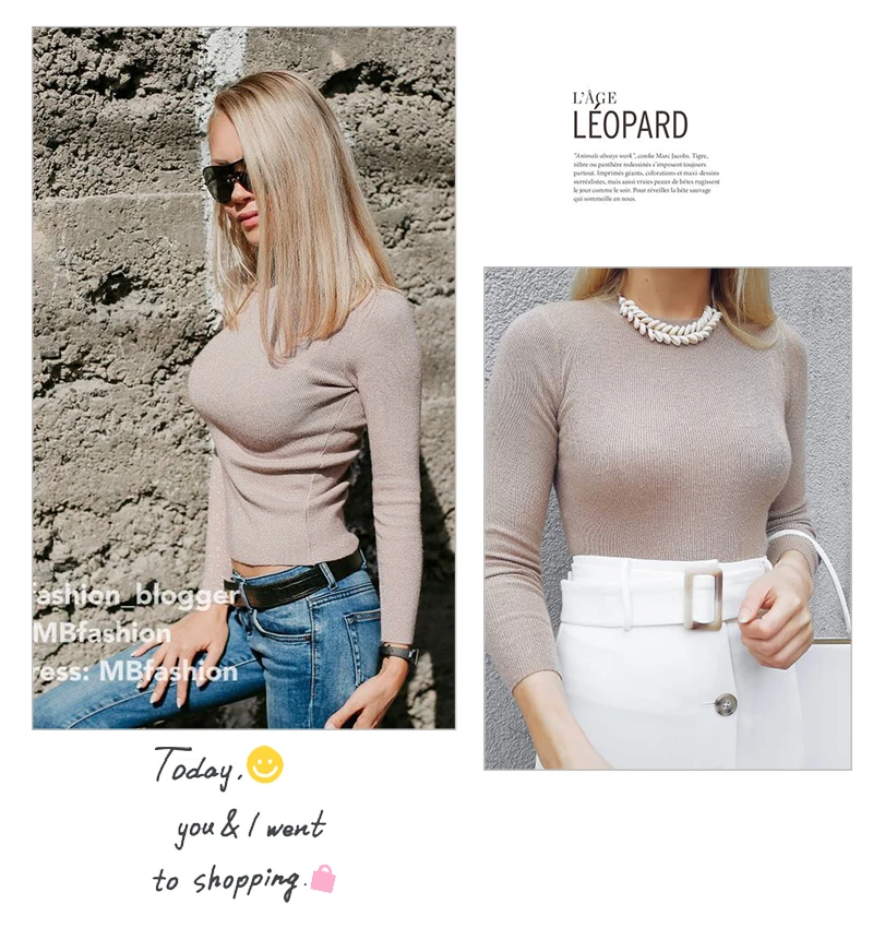O-neck Knitted Sweater Long Sleeve Pullovers Women Autumn Pullover Feminino Solid Slim Elasticity Ladies Sweaters Winter 2018    (15)