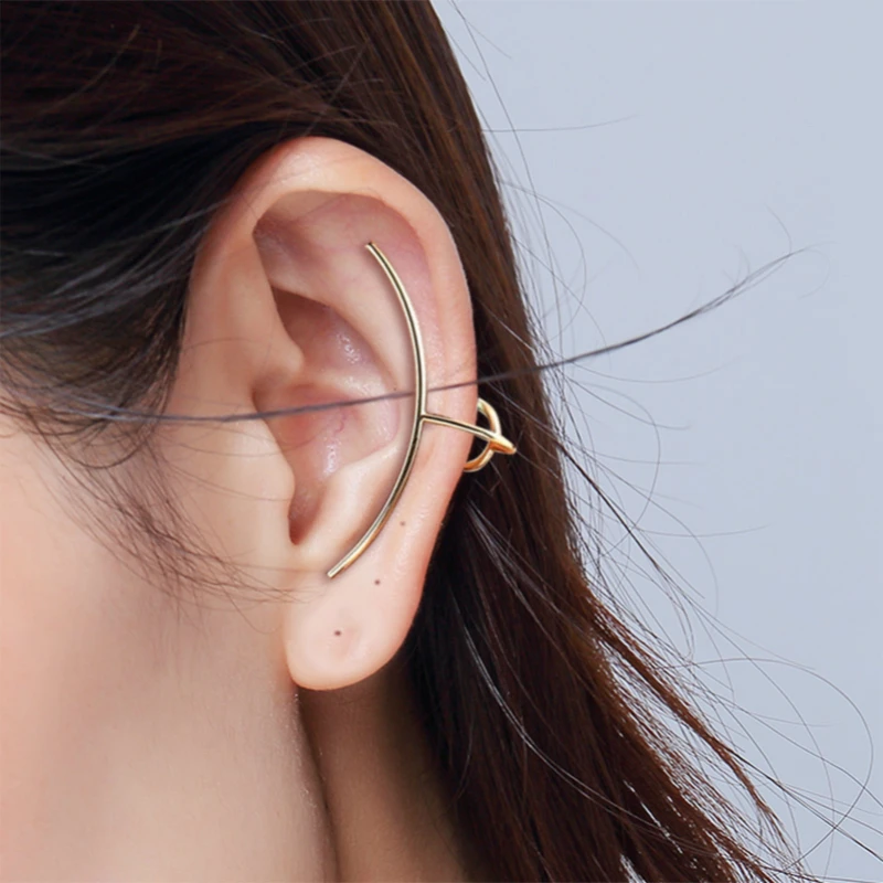 

Copper Metal Ear Moon Shape No Piercing Earring for Women Jewelry Earings Brincos Girl