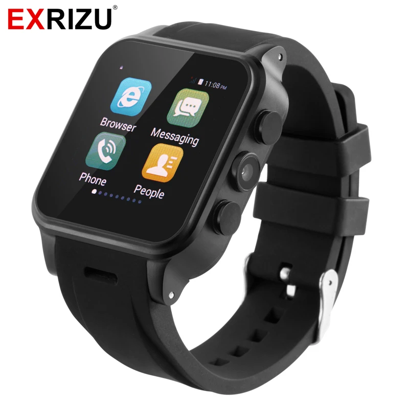 EXRIZU PW308 Android Smart Watch 3M 720P Camera 512M+4GB Memory MTK6572 2G+3G Network Bluetooth Smartwatch for iPhone Android