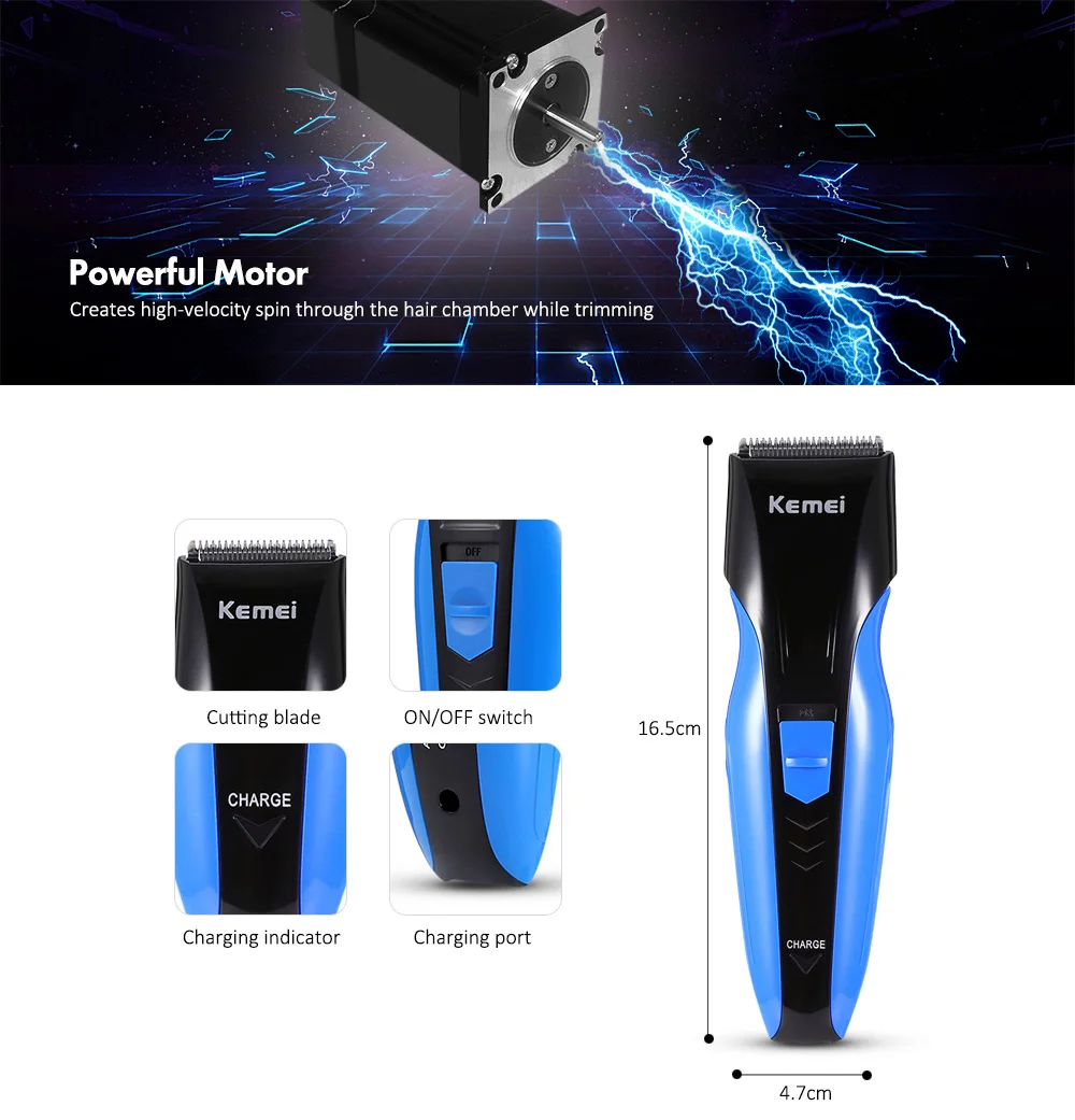 KM - 830 Electric Hair Clipper Trimmer Styling Haircut Complete Kit