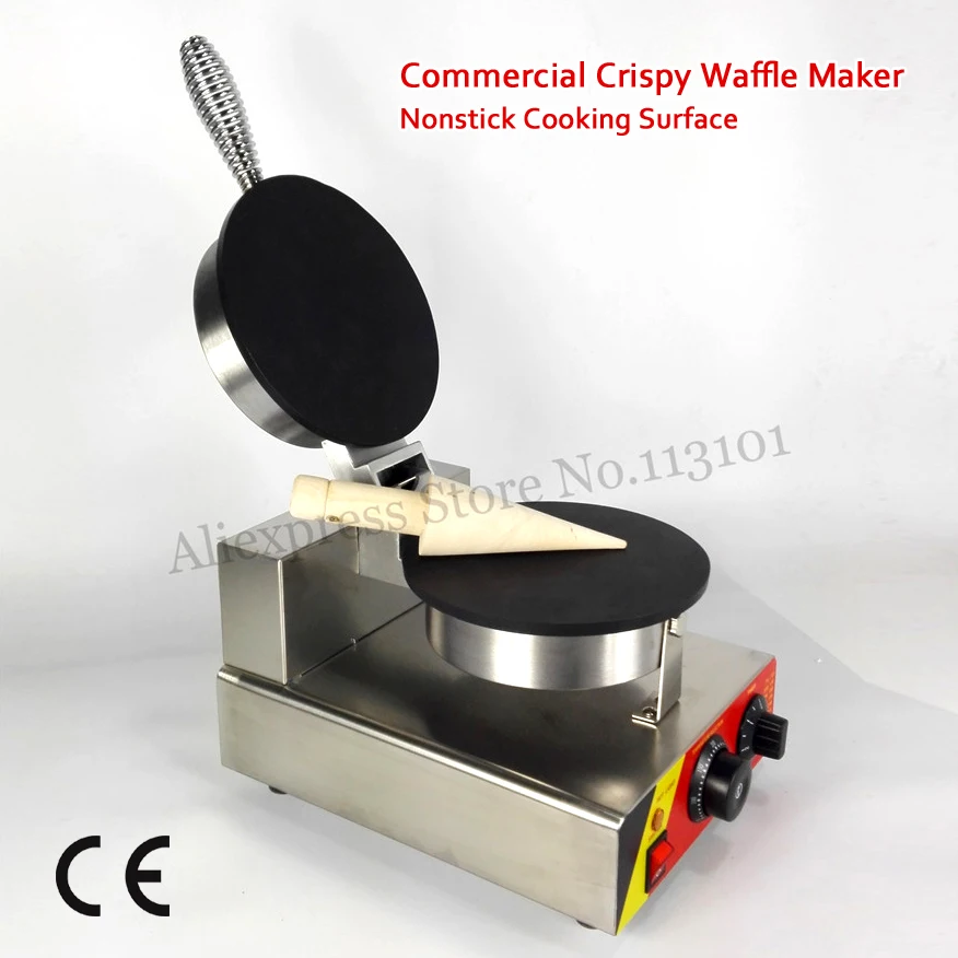 

Nonstick Roll Pancake Machine Commercial Crispy Waffle Maker 1000W 220V 110V with Temperature Controller and Timer