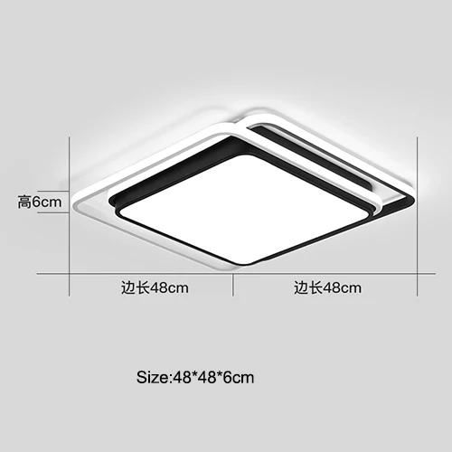 Современный умный дом светодиодный Люстра черный белый квадратный Современный Высококачественный Люстра для гостиной спальни лампа для учебы AC85-260V - Цвет абажура: Black
