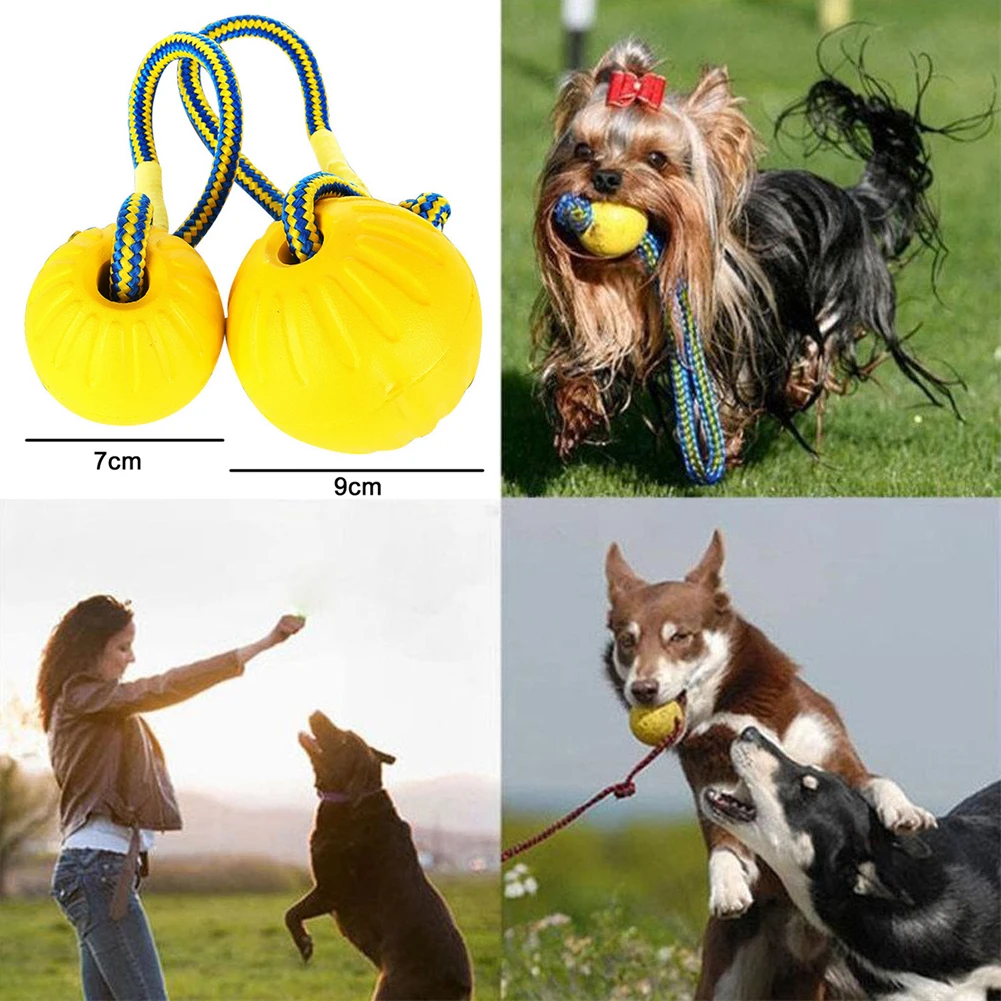 7/9 см дрессировка для домашних собак жевательная игрушка неразъемный твердый резиновый мяч для игр, веревка для переноски укусов, устойчивая к укусам, распродажа