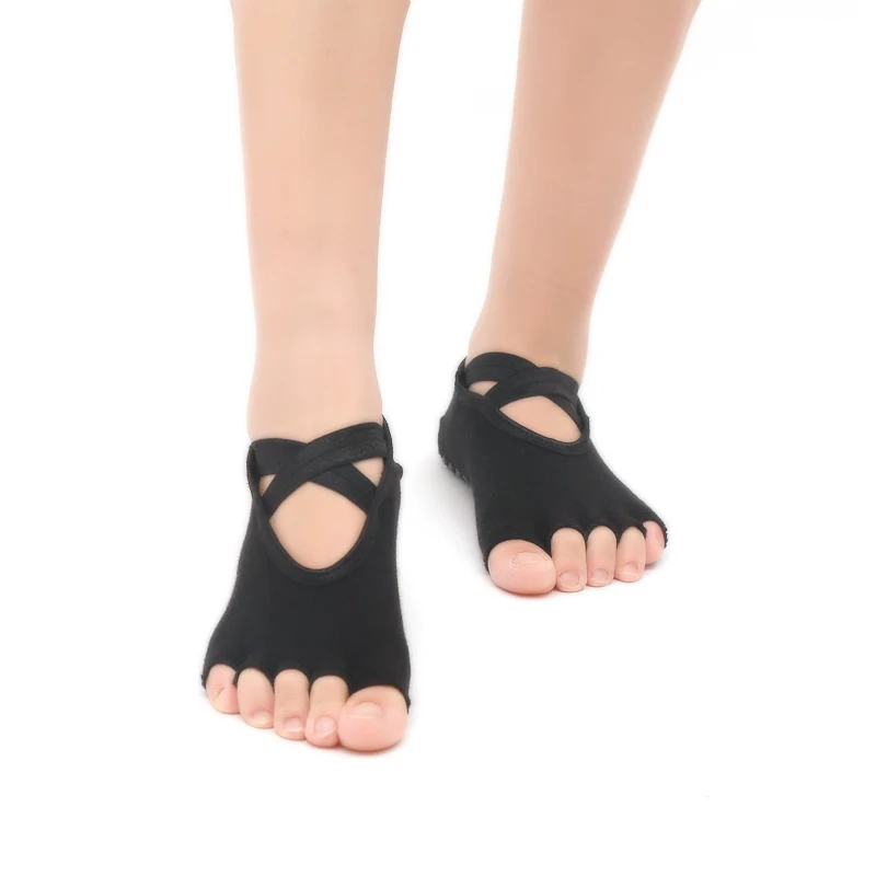 

Pampa Professional Women Yoga Socks Female Non-slip Silicone Backless Five-finger Yoga Socks Pilates Dance Sock With Toe woman