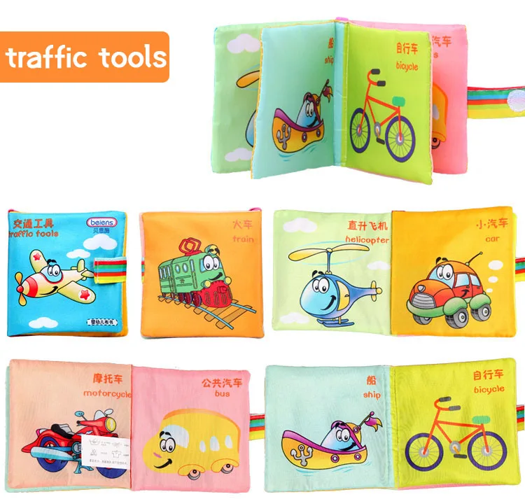 

Beiens Baby Book Soft Cloth Book for Kids Newborn Learning Resources Kids Early Childhood Education Toy Kids Quiet Book Gift Toy