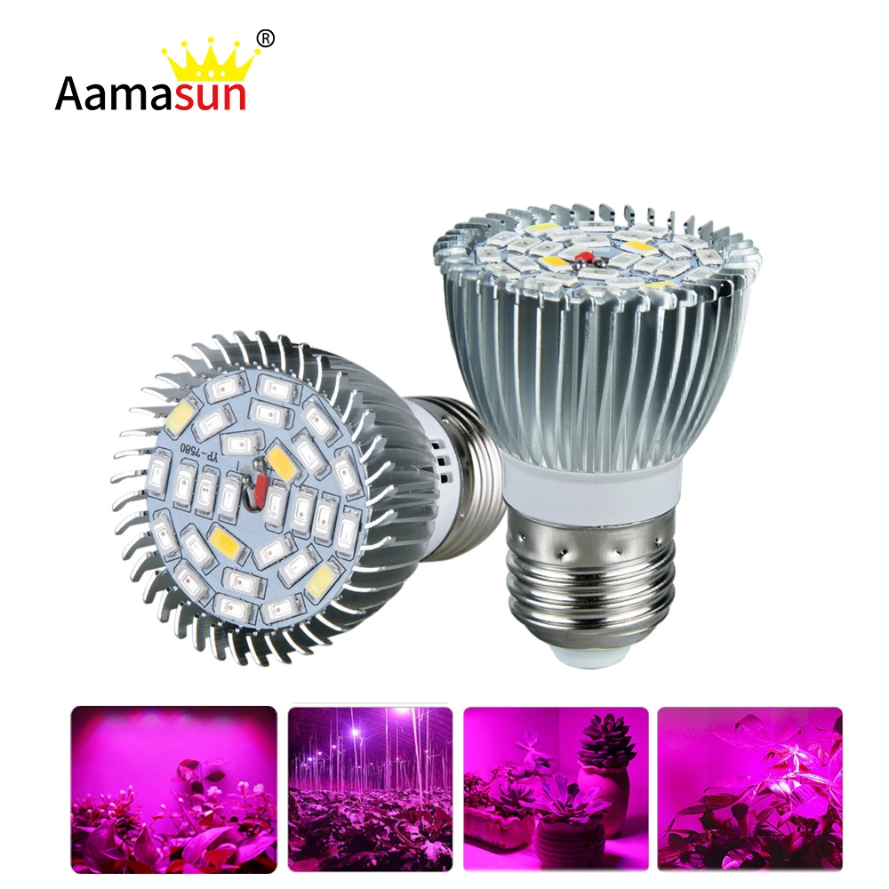 Full Spectrum 18W E27 E14 GU10 Led Grow Light Red Blue UV IR Led