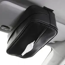 Автомобильный черный кожа коробка для салфеток мешок подвески сиденья автомобиля козырек Многофункциональный Органайзер аксессуары расходных материалов