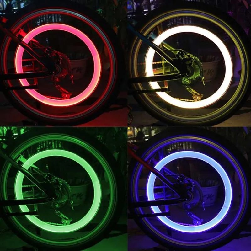 Flash Deal WasaFire Bike Lamp Mountain Road Bike Bicycle LED Wheel Spokes Tyre Valve Caps Bike Lamp Cycling Light Bicycle Accessories Gift 5