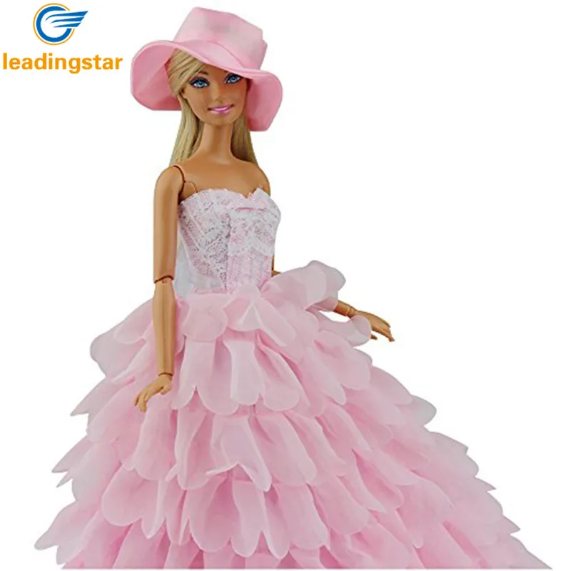 Princess-Evening-Party-Clothes-Wears-Dress-Outfit-Set-for-Barbie-Doll-with-Hat-Great-Christmas-Gift