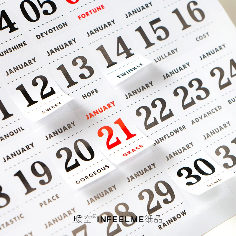 

12Sheets/pack Calendar Dates Sticker Self Adhesive Memo Reminder Stickers Labels for Bullet Journal/Notebook/Planners /Scrapbook