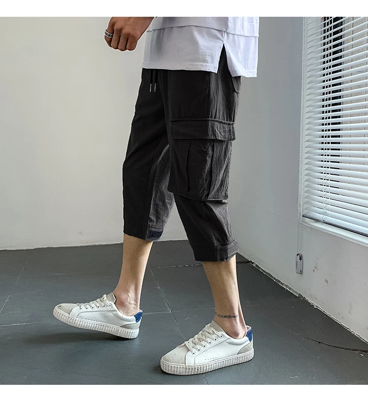 Летние Новые брюки мужские модные однотонные прямые повседневные брюки мужские уличные трендовые дикие хип-хоп свободные джоггеры