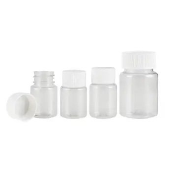 

5PCS 15ml/20ml/30ml/60ml Plastic PET Clear Empty Seal Bottles Solid Powder Medicine Pill Chemical Container Reagent Vials