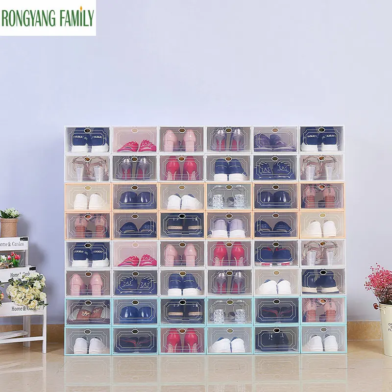 2019new 4pcs Shoe Organizer Drawer Transparent Plastic Shoe