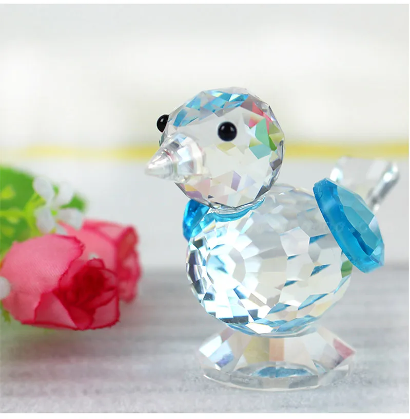 

Crystal Quartz Magpie Bird Ornaments Glass Paperweight Feng Shui Animal Figurine Wedding Home Birthday Party Decor Crafts Gifts