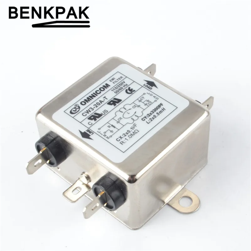 

115V/250V 20A AC Power Single Phase EMI Filter CW3-20A-T Connector