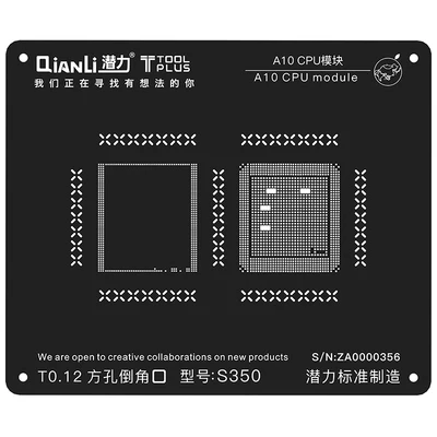 3D позиционирование cpu реболлинга трафарет квадратное отверстие черный паяльная сеть для iPhone материнская плата A7/A8/A9/A10/A11 ремонт