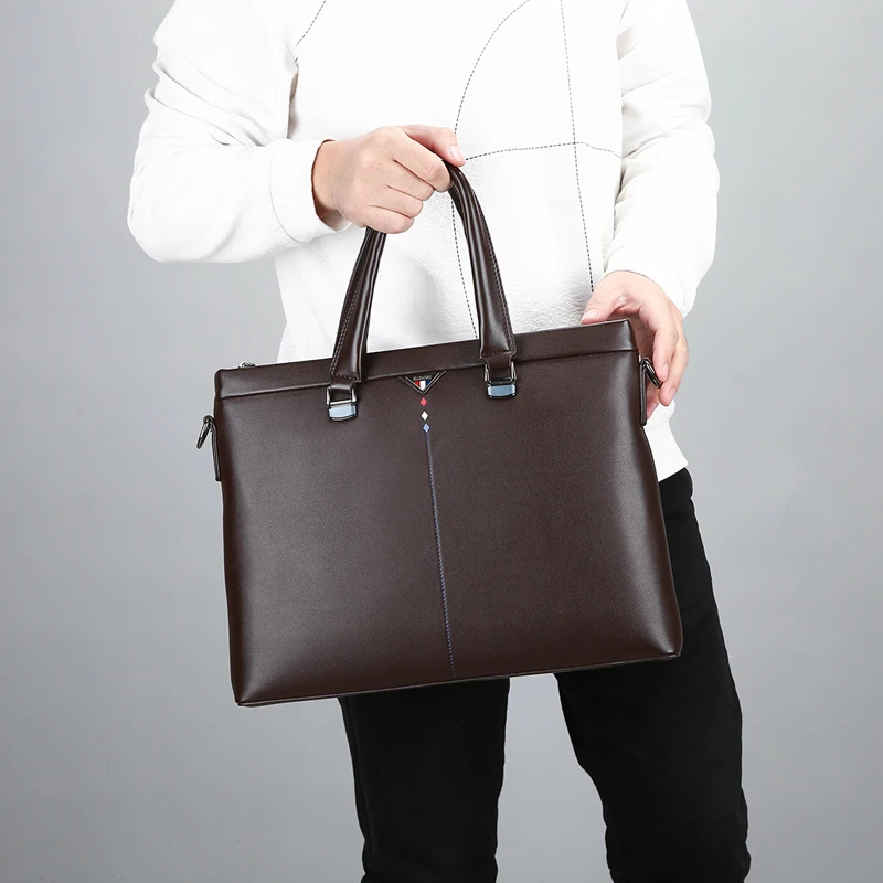 Новая модная мужская сумка из мягкой кожи на молнии, сумка из натуральной кожи, деловой портфель, сумка для компьютера, сумка-мессенджер