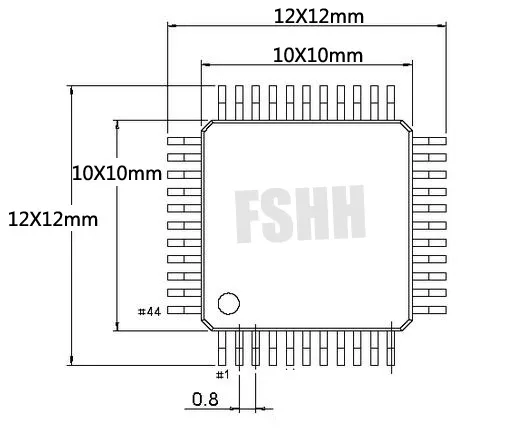 Открытый верх QFP44 TQFP44 LQFP44 IC Тесты разъем Булавки шаг = 0.8 мм Размеры = 10x10 мм 12x12 мм